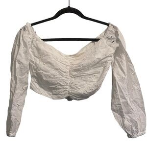 Saint Mojave White Cotton Crop Top